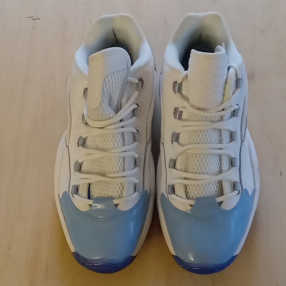 Reebok Question sneakers..A.I's baby blue toes patent leather.